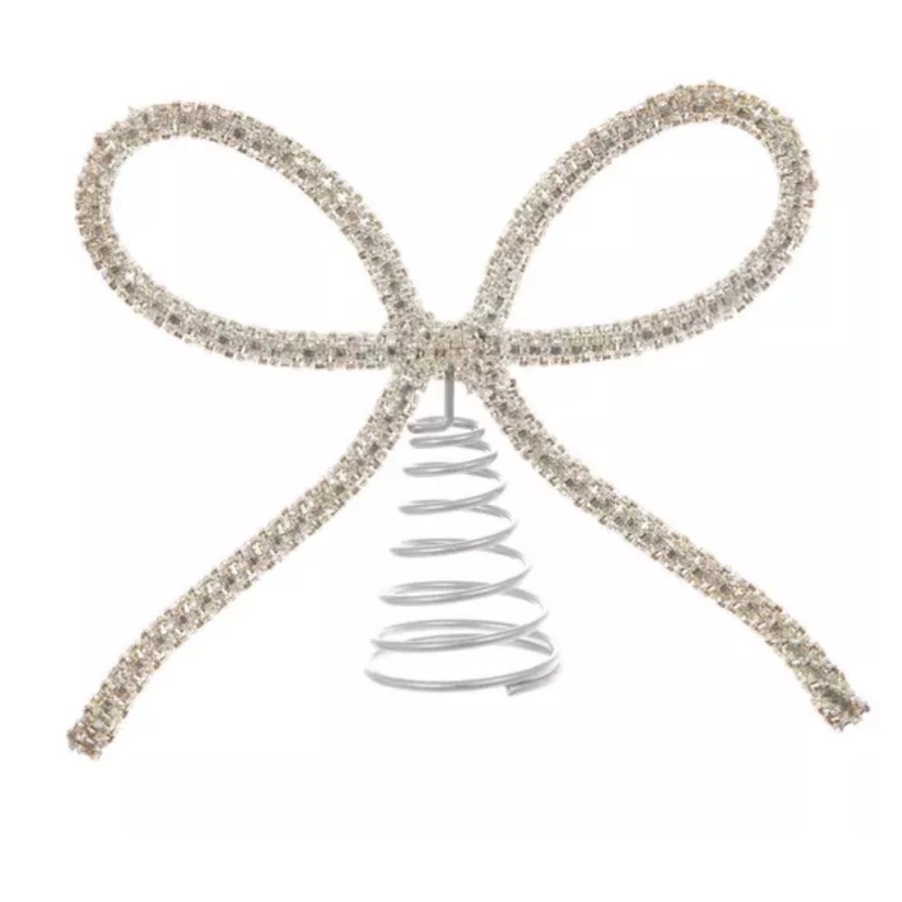 New! Hobby Lobby Rhinestone Gold Bow Tree Topper, 11.75”